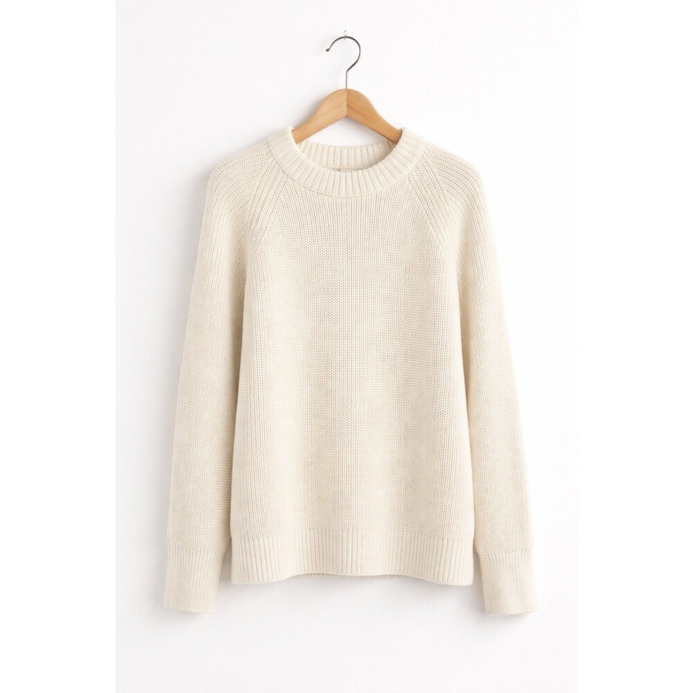 Jenni Kayne Cream Ivory Oversized Cotton Fisherman Sweater - XS - Picture 2 of 6